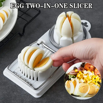 2-in-1 Egg Slicer & Cutter - Multifunctional KitchenGadget for Hard Boiled Eggs